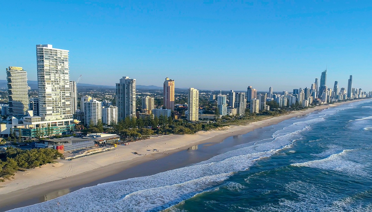 Gold Coast skyline Broadbeach Surfers Paradise
